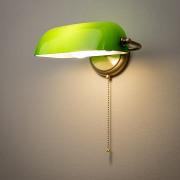 Brilagi - Lámpara de pared BANK OFFICE 1xE27/60W/230V latón/verde