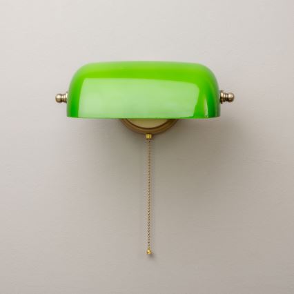 Brilagi - Lámpara de pared BANK OFFICE 1xE27/60W/230V latón/verde
