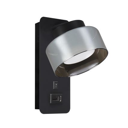 Brilagi - Lámpara de pared con puerto USB AURA LUX 1xGX53/30W/230V negra/ahumada