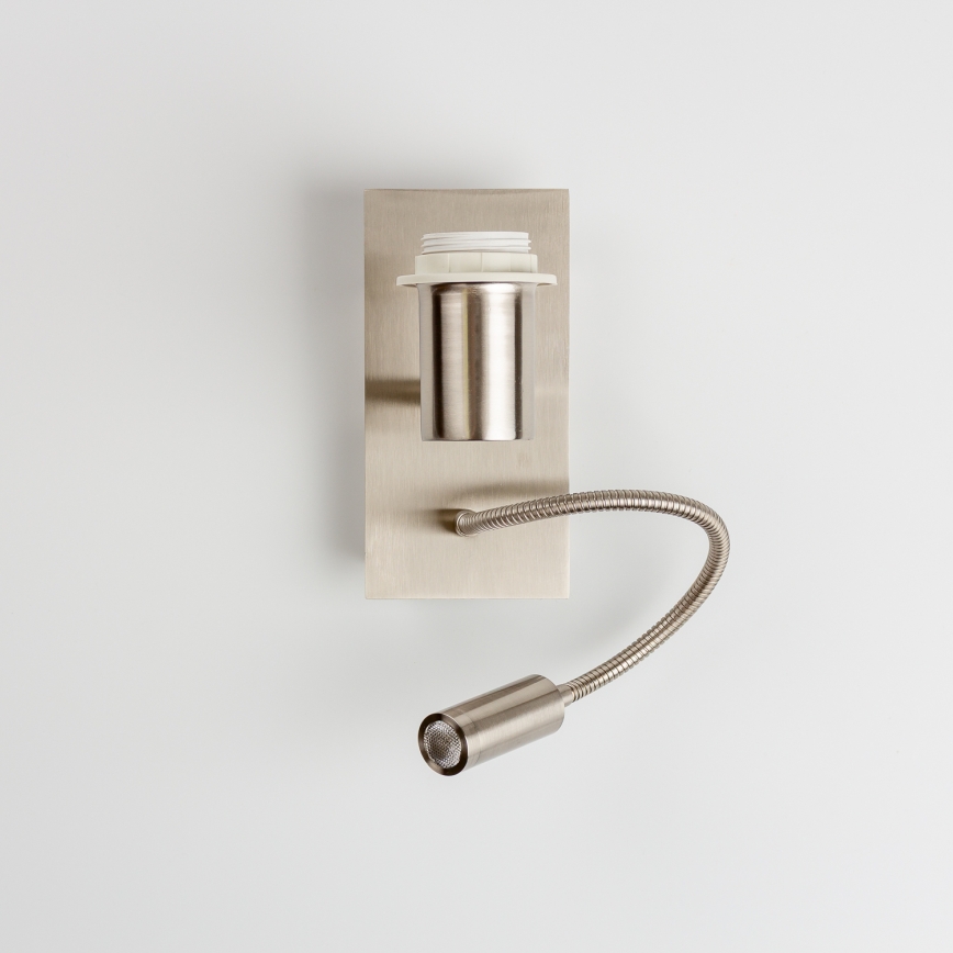 Brilagi - Lámpara de pared LED flexible NUBILA 1xE27/25W/230V + LED/3W cromo mate/amarillo