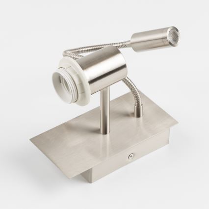 Brilagi - Lámpara de pared LED flexible NUBILA 1xE27/25W/230V + LED/3W cromo mate/amarillo