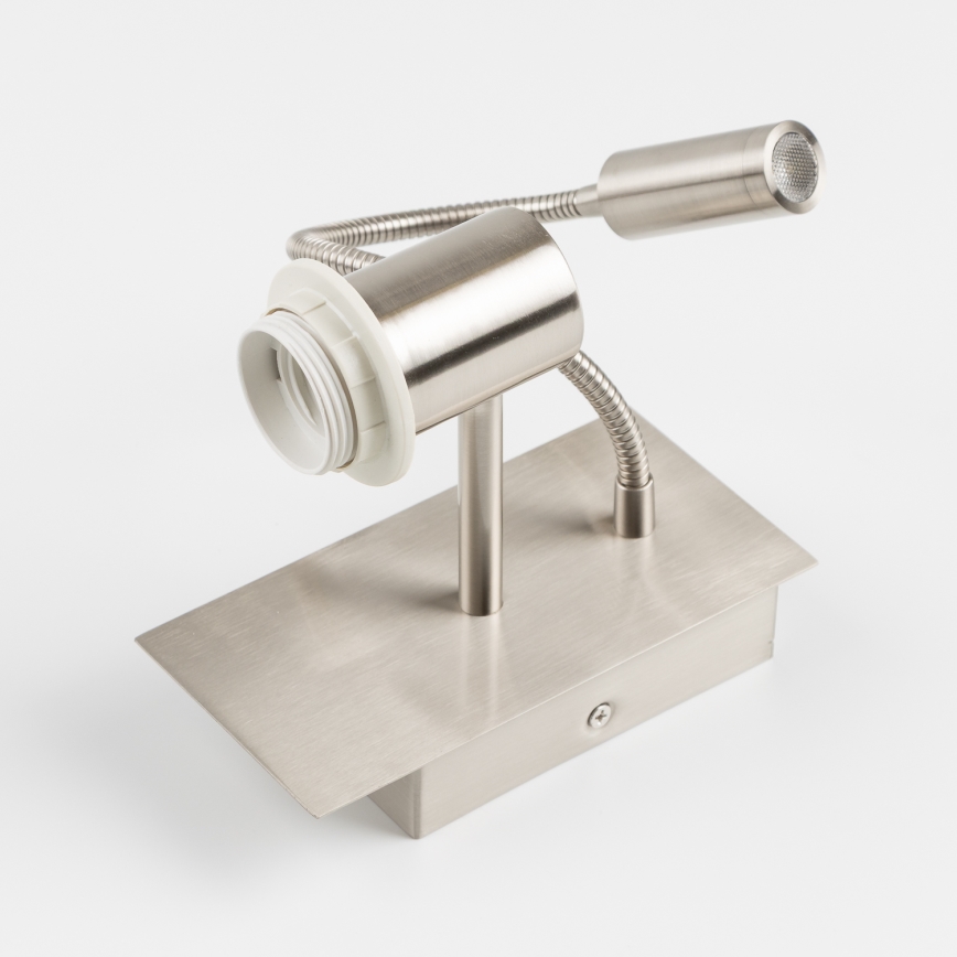 Brilagi - Lámpara de pared LED flexible NUBILA 1xE27/25W/230V + LED/3W cromo mate/amarillo