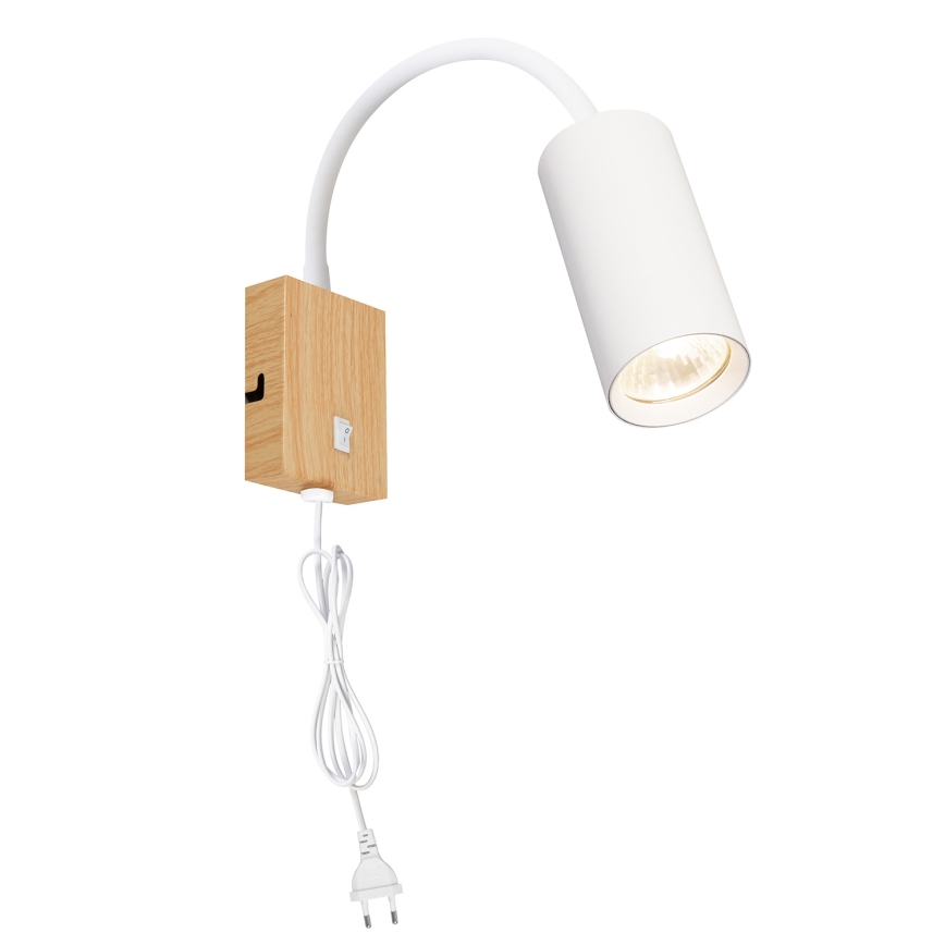 Brilagi - Lámpara de pared flexible SELE 1xGU10/30W/230V blanca/acabado roble
