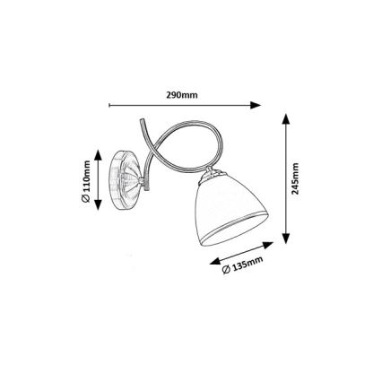 Brilagi - Lámpara de pared FRED 1xE27/60W/230V, acabado en bronce