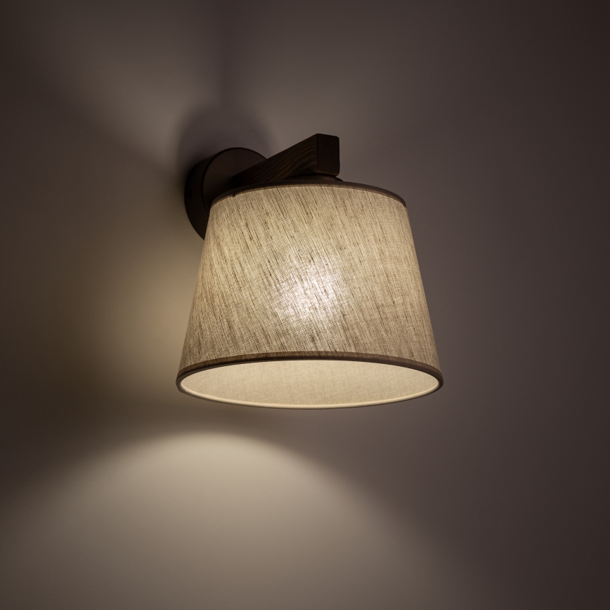 Brilagi - Lámpara de pared LATTE 1xE27/60W/230V pino/beige