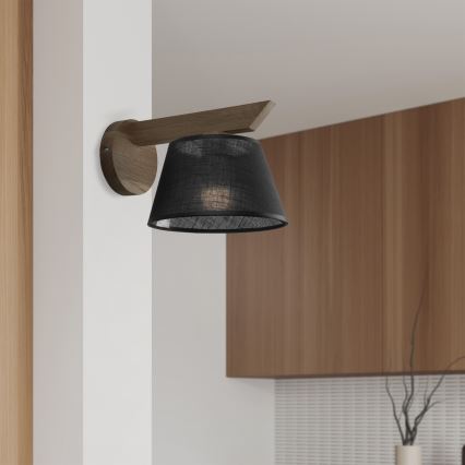 Brilagi - Lámpara de pared LED ANTHONY 1xE14/40W/230V roble nogal/negro