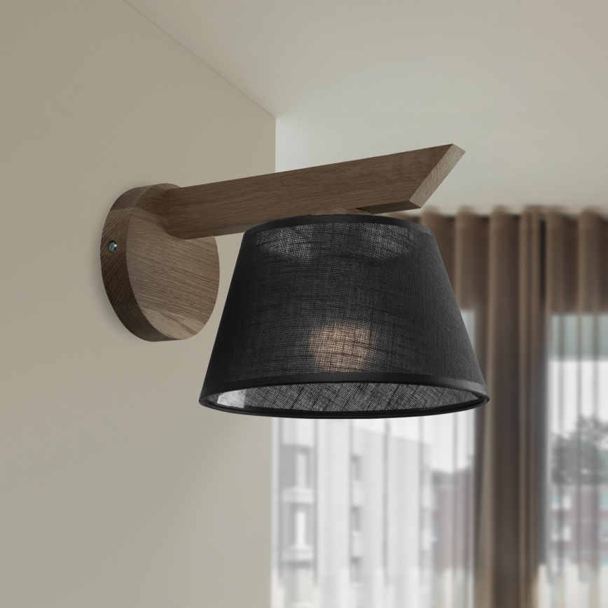 Brilagi - Lámpara de pared LED ANTHONY 1xE14/40W/230V roble nogal/negro