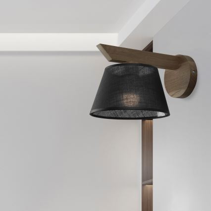 Brilagi - Lámpara de pared LED ANTHONY 1xE14/40W/230V roble nogal/negro