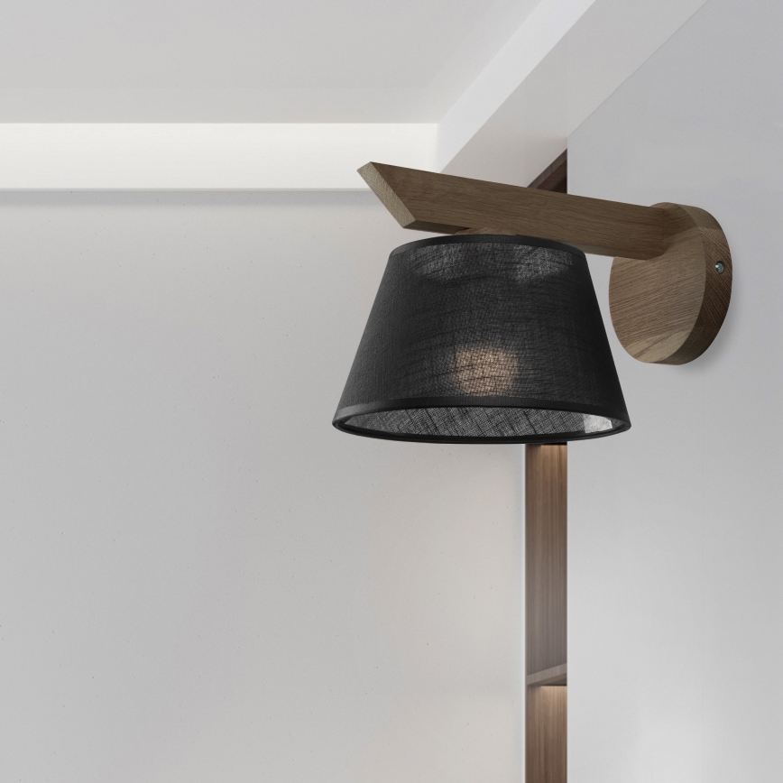 Brilagi - Lámpara de pared LED ANTHONY 1xE14/40W/230V roble nogal/negro