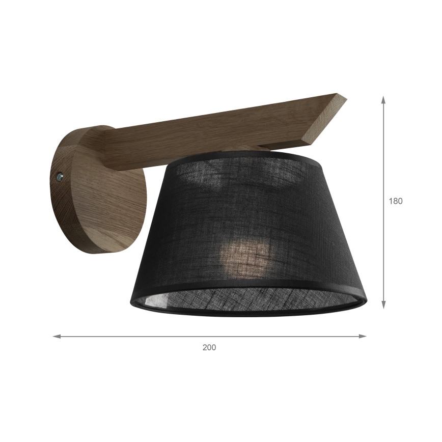 Brilagi - Lámpara de pared LED ANTHONY 1xE14/40W/230V roble nogal/negro