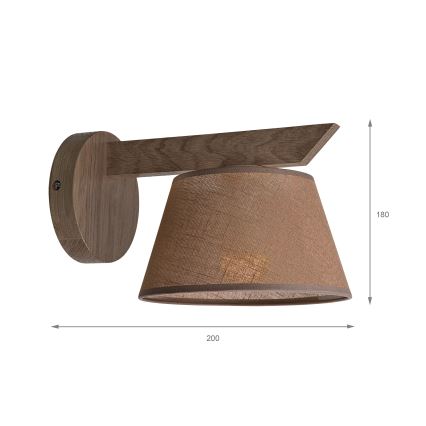 Brilagi - Lámpara de pared LED ANTHONY 1xE14/40W/230V roble nogal/marrón