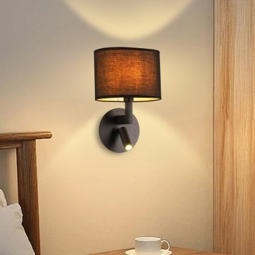 Brilagi - Lámpara de pared LED DAYA 1xE14/40W/230V + LED/3W negra