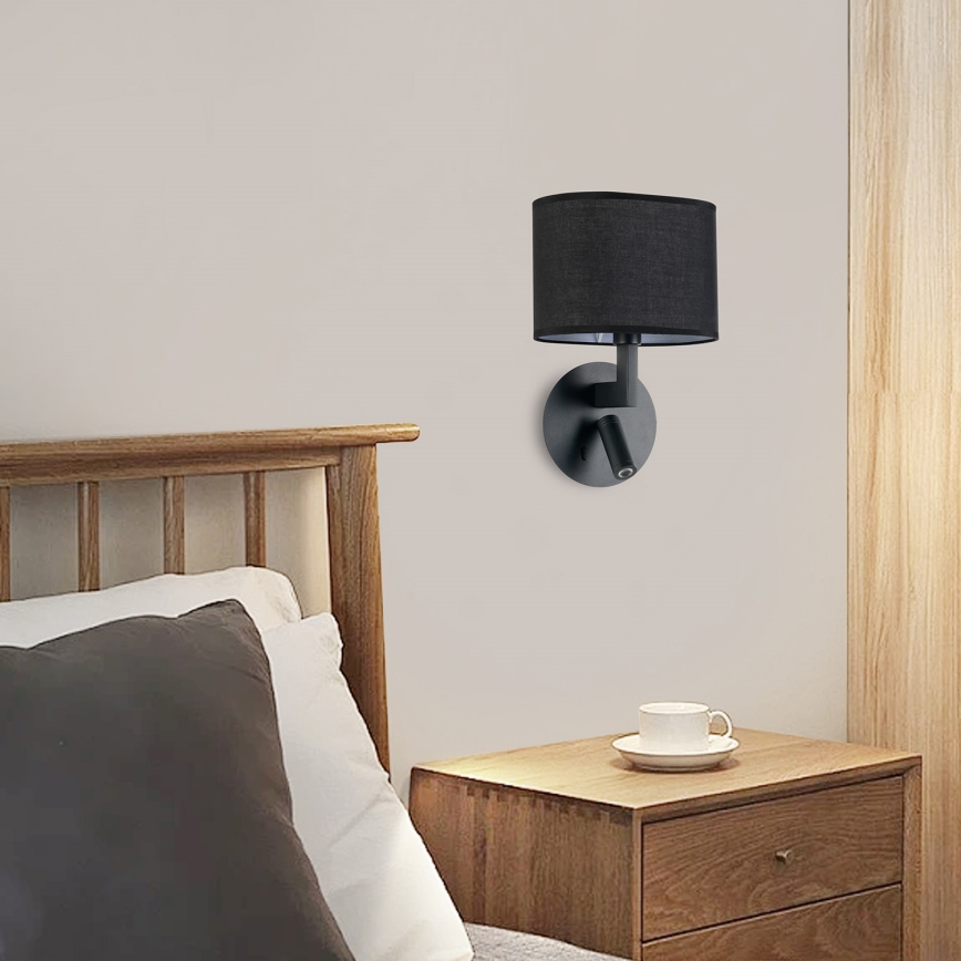Brilagi - Lámpara de pared LED DAYA 1xE14/40W/230V + LED/3W negra