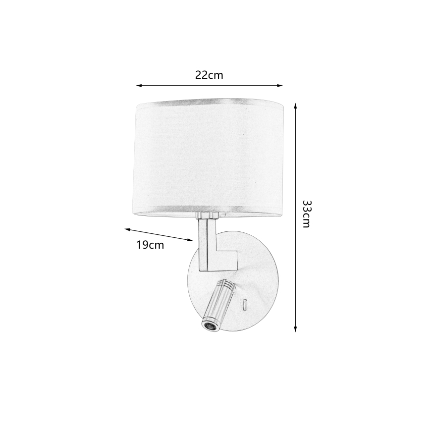 Brilagi - Lámpara de pared LED DAYA 1xE14/40W/230V + LED/3W negra
