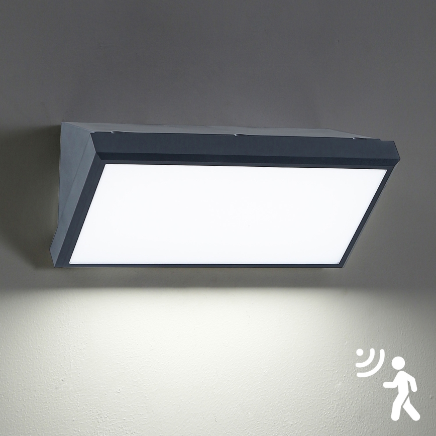 Brilagi - Lámpara de pared LED exterior con sensor TRIANGLE LED/20W/230V antracita IP65