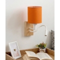 Brilagi - Lámpara de pared LED flexible NUBILA WOOD 1xE27/25W/230V + LED/3W roble/blanco/naranja