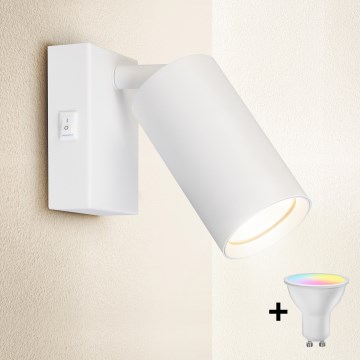 Brilagi - Lámpara de pared LED tipo spot RGBW regulable SELE 1xGU10/6W/230V 3000K blanca + mando a distancia