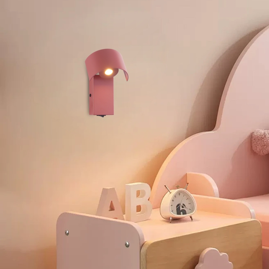 Brilagi - Lámpara de pared LED VASTO LED/3W/230V rosa