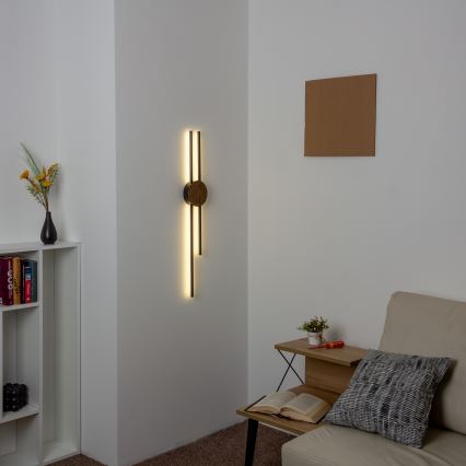 Brilagi - Lámpara de pared LED WOODY COLLINE LED/15W/230V 80 cm roble nogal