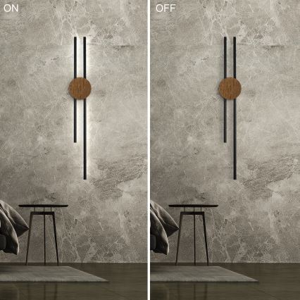 Brilagi - Lámpara de pared LED WOODY COLLINE LED/15W/230V 80 cm roble nogal