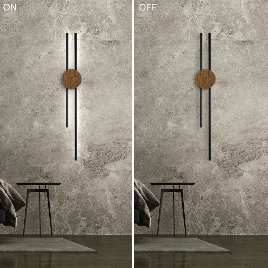 Brilagi - Lámpara de pared LED WOODY COLLINE LED/15W/230V 80 cm roble nogal