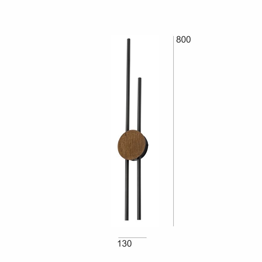 Brilagi - Lámpara de pared LED WOODY COLLINE LED/15W/230V 80 cm roble nogal