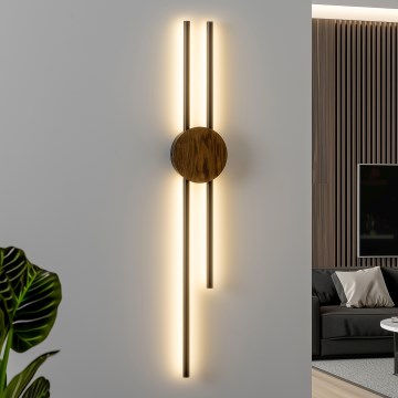 Brilagi - Lámpara de pared LED WOODY COLLINE LED/15W/230V 80 cm roble nogal