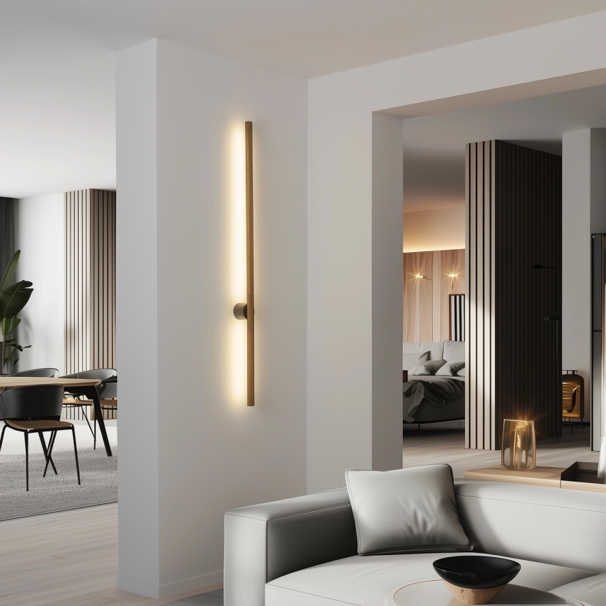 Brilagi - Lámpara de pared LED WOODY LINE LED/12W/230V 120 cm roble nogal