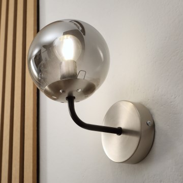 Brilagi - Lámpara de pared MALIVA 1xE14/15W/230V cromo mate/ahumado