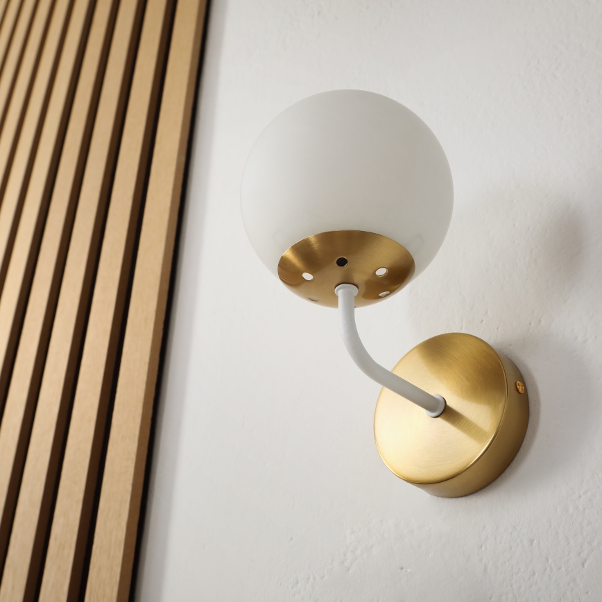 Brilagi - Lámpara de pared MALIVA 1xE14/15W/230V dorada/blanca