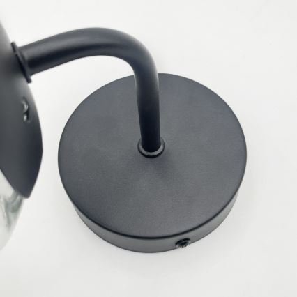 Brilagi - Lámpara de pared MALIVA 1xE14/15W/230V negra/transparente