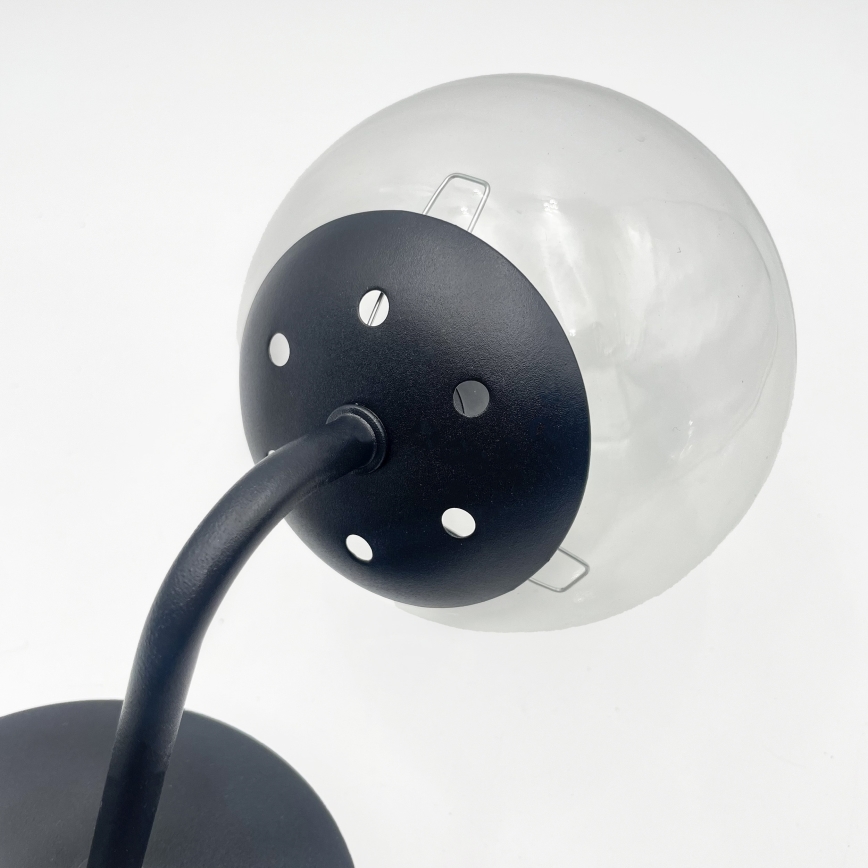 Brilagi - Lámpara de pared MALIVA 1xE14/15W/230V negra/transparente