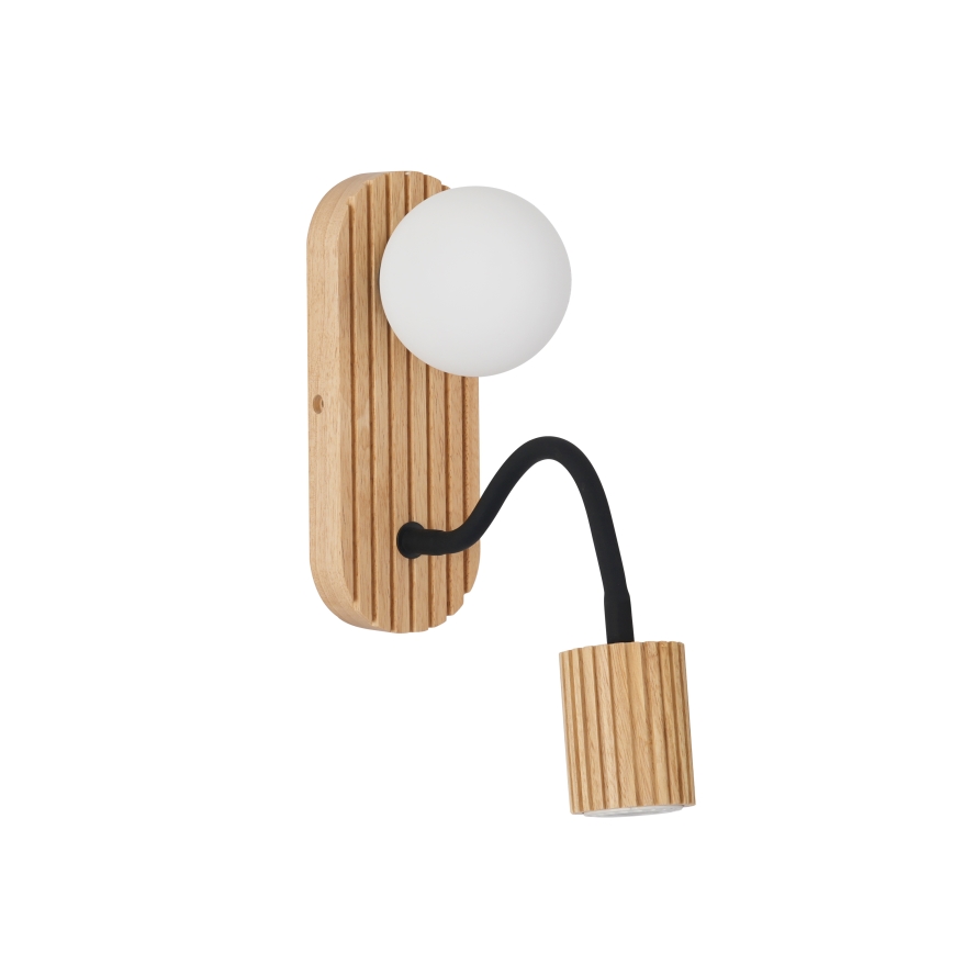Brilagi - Lámpara de pared MODERN WOOD 1xG9/5W/230V + 1xGU10/8W madera de caucho