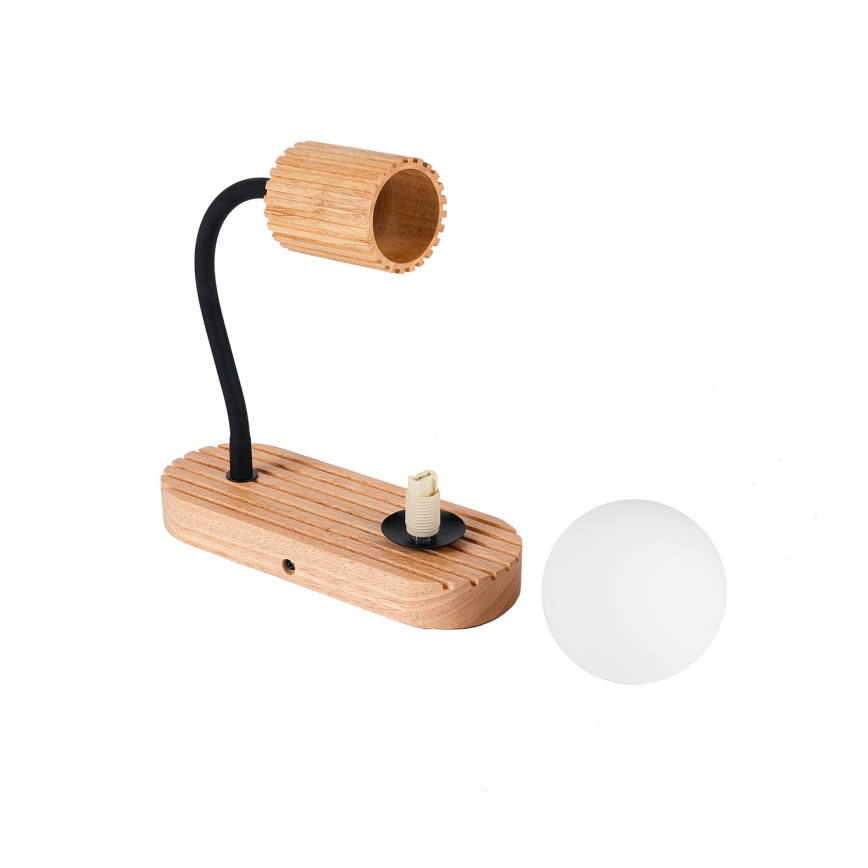 Brilagi - Lámpara de pared MODERN WOOD 1xG9/5W/230V + 1xGU10/8W madera de caucho