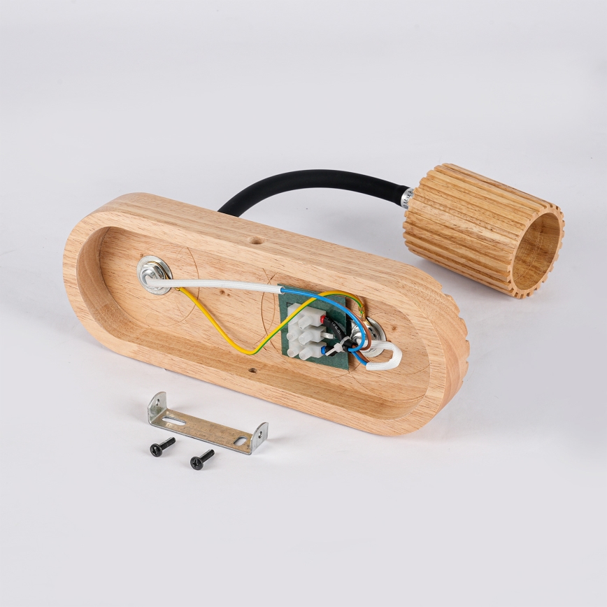 Brilagi - Lámpara de pared MODERN WOOD 1xG9/5W/230V + 1xGU10/8W madera de caucho