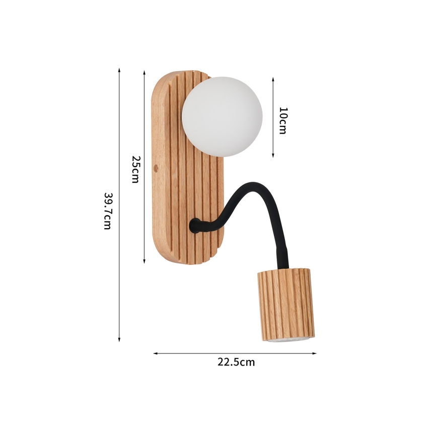 Brilagi - Lámpara de pared MODERN WOOD 1xG9/5W/230V + 1xGU10/8W madera