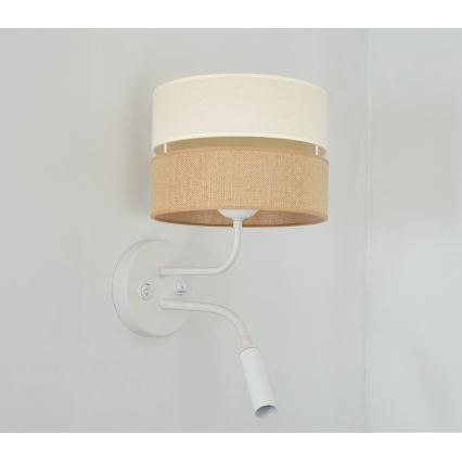 Brilagi - Lámpara de pared ROYAL YUTE 1xE27/15W/230V + 1xG9/6W beige/crema/blanco
