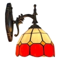 Brilagi - Lámpara de pared Tiffany con vidriera SIENNA 1xE14/40W/230V
