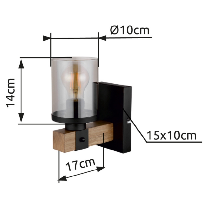 Brilagi - Lámpara de pared VISTA 1xE27/60W/230V roble