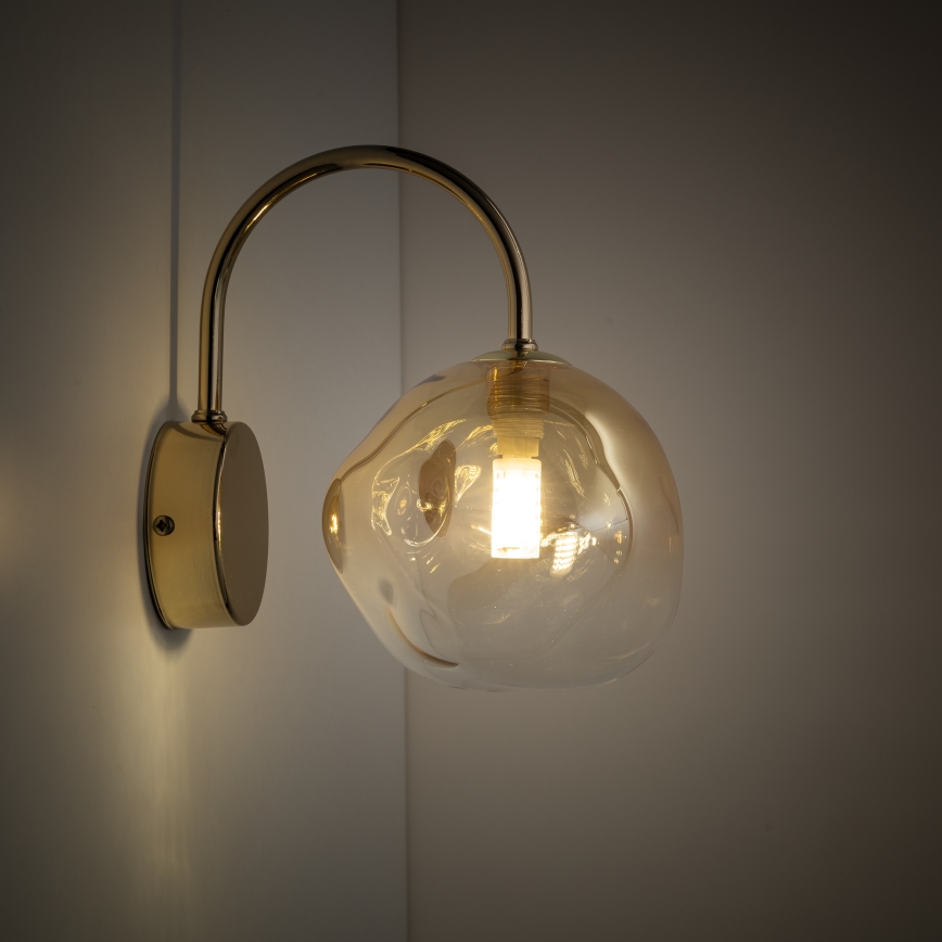 Brilagi - Lámpara de pared VULCANO 1xG9/8W/230V dorada/beige ahumada