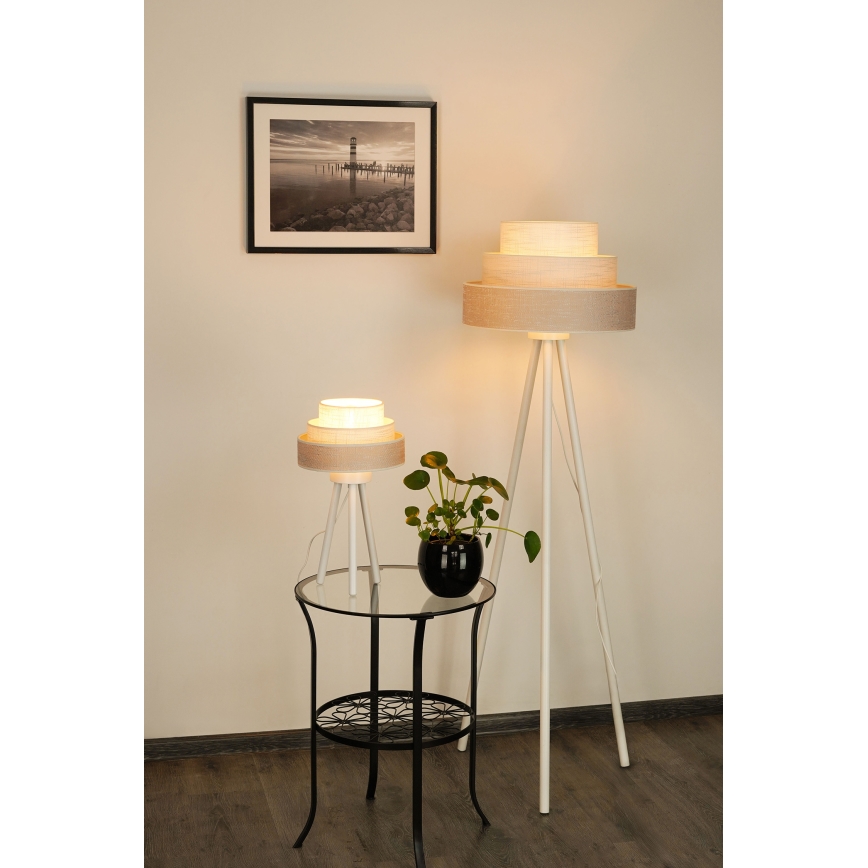 Brilagi - Lámpara de pie ALASKA LUNETA 1xE27/15W/230V gris/color crema