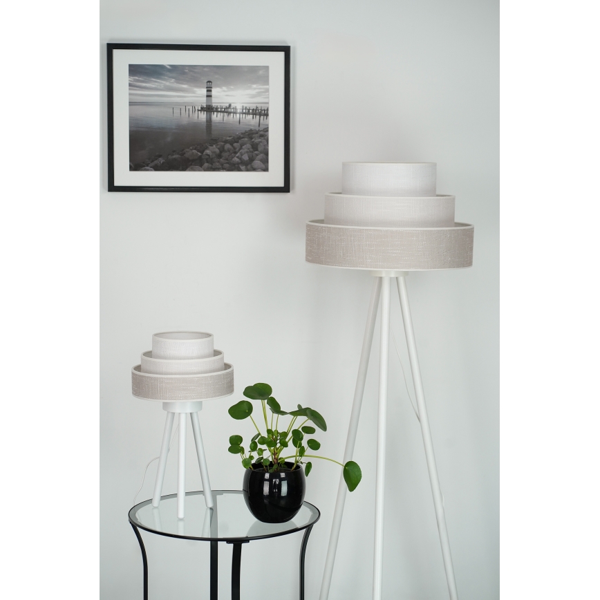 Brilagi - Lámpara de pie ALASKA LUNETA 1xE27/15W/230V gris/color crema