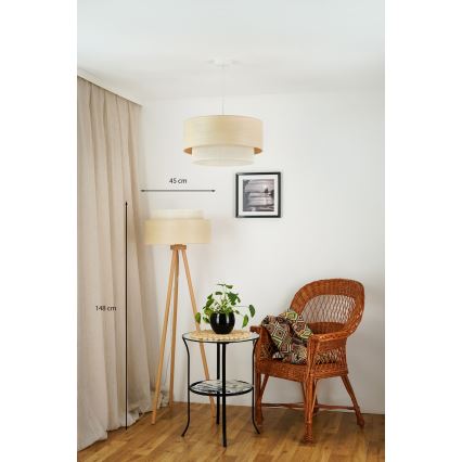Brilagi - Lámpara de pie ARIZONA BOHO 1xE27/15W/230V beige