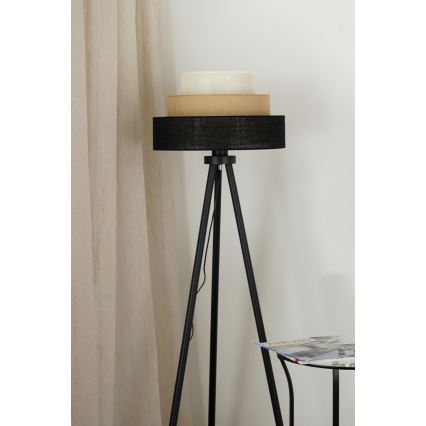 Brilagi - Lámpara de pie ASPEN LUNETA 1xE27/15W/230V negro/beige/color crema