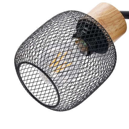 Brilagi - Lámpara de pie BASKLITE 3xE14/15W/230V madera de caucho/negra