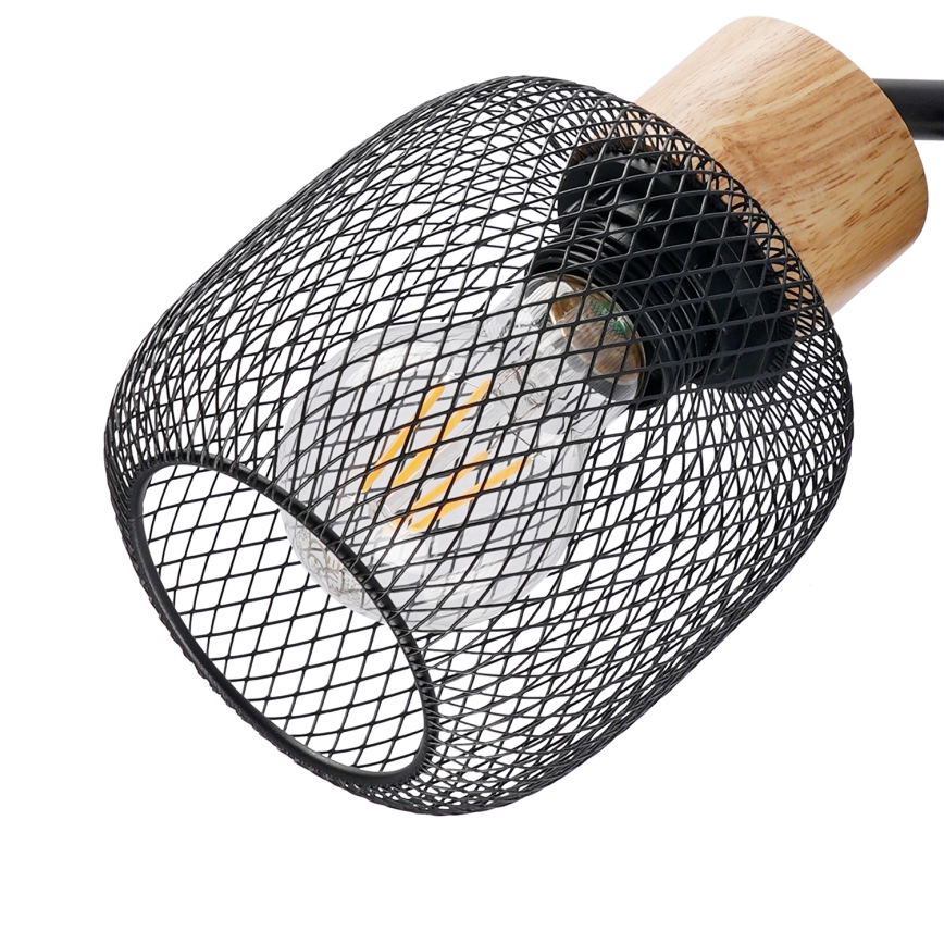 Brilagi - Lámpara de pie BASKLITE 3xE14/15W/230V madera de caucho/negra