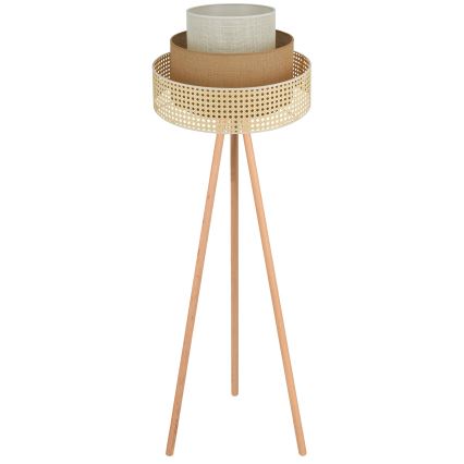 Brilagi - Lámpara de pie CEDAR LUNETA 1xE27/15W/230V ratán/marrón/crema