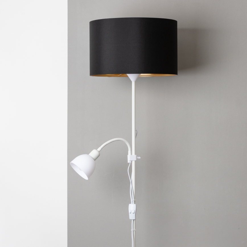 Brilagi - Lámpara de pie CERIA 1xE27/100W/230V + 1xE14/25W blanca/negra