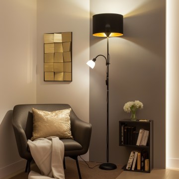 Brilagi - Lámpara de pie CERIA 1xE27/100W/230V + 1xE14/25W negra