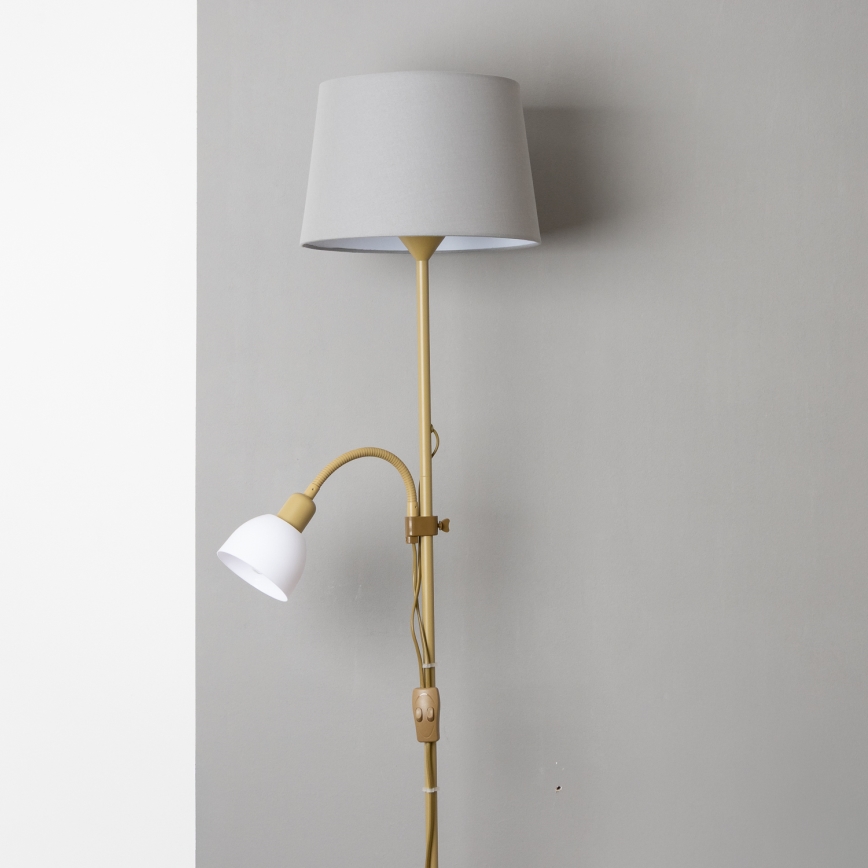 Brilagi - Lámpara de pie CERIA 2 en 1 1xE27/100W/230V + 1xE14/25W dorado/gris